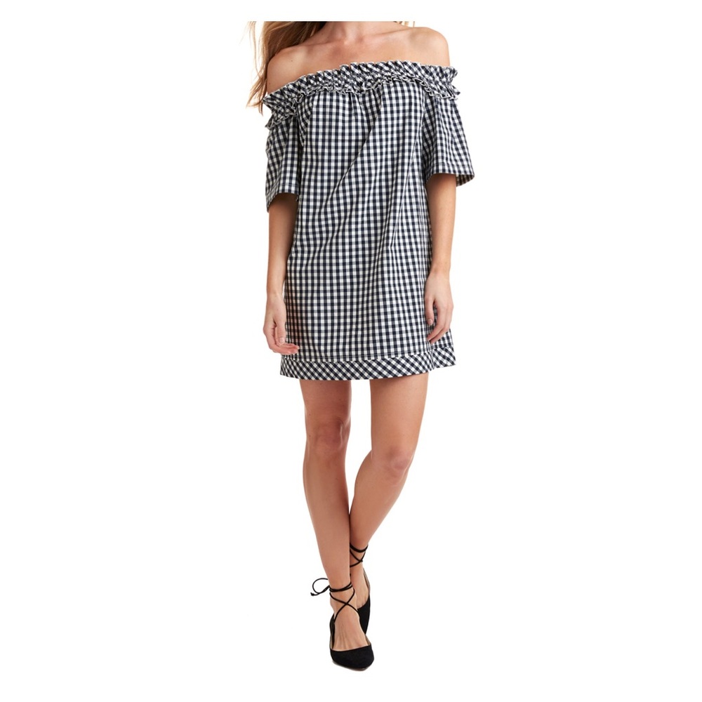 Vineyard Vines Gingham Off Shoulder dress